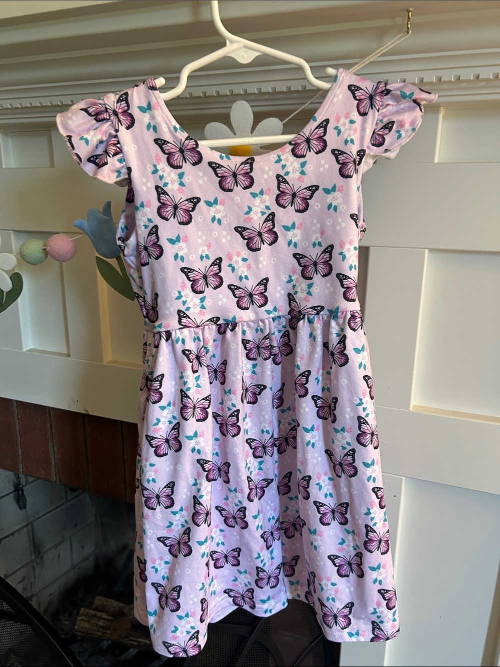 Girls Purple Butterfly Romper Size 5/6